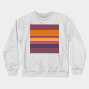 A captivating concoction of Old Heliotrope, Deep Ruby, Dark Salmon, Brownish Orange and Mango stripes. Crewneck Sweatshirt